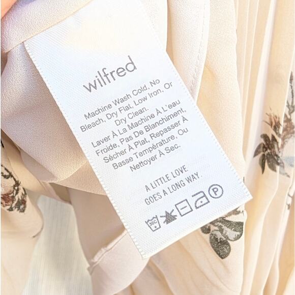 Aritzia Wilfred Beaune Floral Pleated Wrap Sleeveless Midi Dress, Size XS - Picture 9 of 9